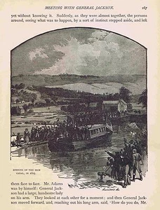 1825 Opening of the Erie Canal - 1895 Page of History Wood Engraving - Picture 1 of 1
