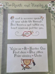 Charted Design Harriette Tew Cross Stitch Kit Leaflet #11 Aunt Uncle - Picture 1 of 5