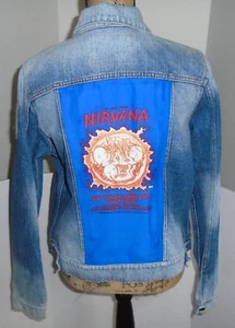 WOLFGANG'S DESIGNS BY DRAGONFLY DENIM JACKET NIRVANA WOMEN'S MEDIUM NEW - Picture 1 of 7