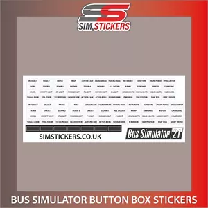 Pegatinas BB BLANCAS para caja de botones de simulador de autobús/simulador de bus de rueda 21 - Imagen 1 de 2