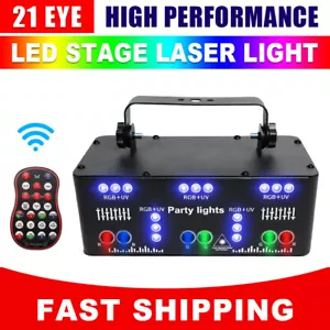 21Eye Laser Projector RGB DMX Strobe Stage Light LED Bar DJ Disco Party Lighting - Picture 1 of 22