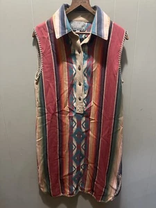 Silverado Women’s Multicolor Serape Western Striped Boho Tunic Dress Sz XS - Picture 1 of 6