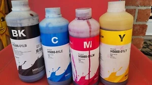 Printer ink 4 x 1 liter, (30 OZ), German High quality pigment ink. - Picture 1 of 3