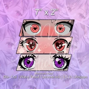 Anime Eyes Kawaii 3 Pk Peeker Peeking Ahaego Car Decal Car Bumper Vinyl Sticker - Picture 1 of 1