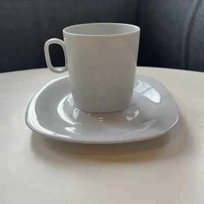 Block Langenthal Switzerland Transition White Cup & Saucer Set - 5 Sets Avail - Image 1 of 4