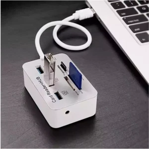 USB 3.0 Card Reader HUB 3-USB-A Port Multi Memory MS Micro SD M2 TF Slot Adapter - Picture 1 of 6