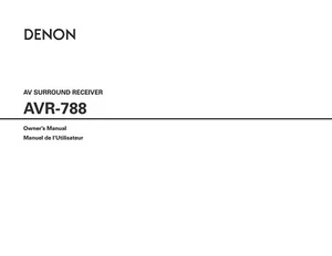 Denon AVR-788 AV Surround Receiver Owners Manual - Foto 1 di 1