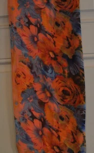 KIRKS FOLLY ORANGE AND BLUE FLOWER SCARF - Picture 1 of 3