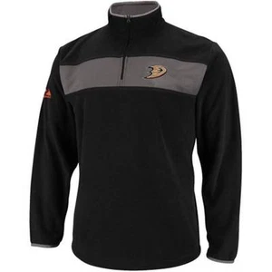 NWT Majestic Anaheim Ducks NHL Men's 1/4 Zip Chiller Fleece Pullover - Picture 1 of 1