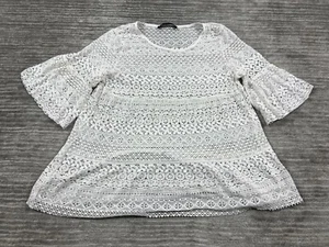 Zanzea Top Womens Large White Open Knit Lace Polyester Crochet Casual - Picture 1 of 11