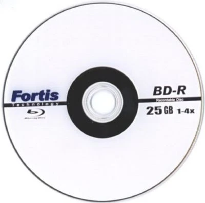 FORTIS BLU-RAY DVD Blank discs 4x Recordable BD R 25GB 10 discs sleeved - Image 1 of 2