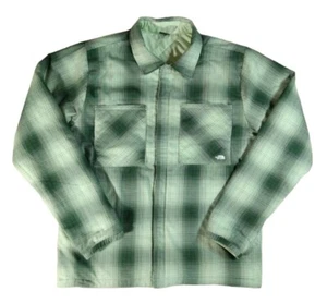 North Face Afterburner Insulated Flannel Jacket Misty Sage Reversible Size M - Picture 1 of 19