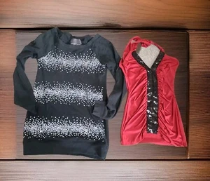 Victoria Secret PINK Sweater Sweatshirt Sequin Size XS And S halter red shirt - Picture 1 of 17