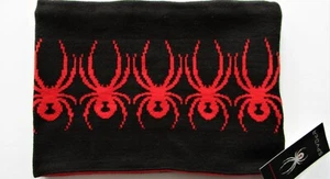 Polaina para Hombres Spyder Reversible Acrílico Jacquard Logo Negra y Volcán OSFM NUEVA CON ETIQUETAS - Imagen 1 de 4