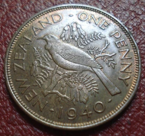 1940 NEW ZEALAND PENNY IN EF-AU CONDITION - Picture 1 of 2
