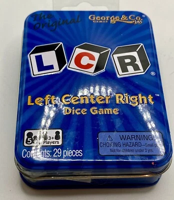 LCR Left Center Right Dice Game In  Tin George & Company Award Winner Original - Image 1 of 4