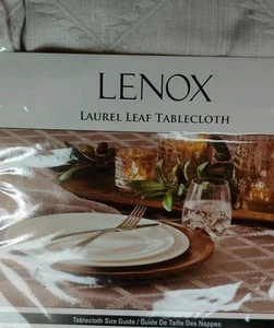 Lenox 70 X 86” Laurel Leaf Luxury New Rectangle Elegant Dining Table Cloth Ivory - Picture 1 of 8