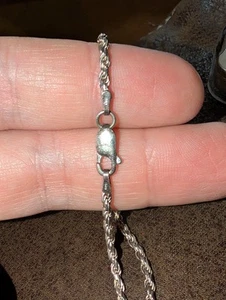 Vintage Italy 925 Sterling Silver 4mm Braided Rope Chain Necklace 19" 9.8g - Picture 1 of 6