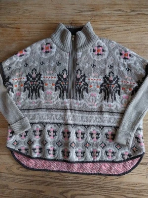 Suéter Sleeping On Snow para mujer XS/S Fair Isle mezcla de lana 1/4 cremallera de gran tamaño Foto 1 de 4