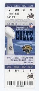 Indianapolis Colts vs Jaguars Ticket Peyton Manning 3 TDs 12/2/07 - Picture 1 of 1