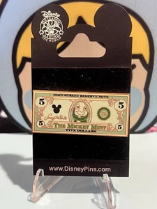 Disney Pin Jiminy Cricket $5 Dollar Bill Pin 2008 WDW HTF Abe Lincoln - Picture 1 of 2