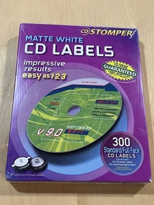NUEVO Sellado CD Stomper 300 Blanco Mate Etiquetas CD + Centro y Estuche Etiquetas Columna - Imagen 1 de 2