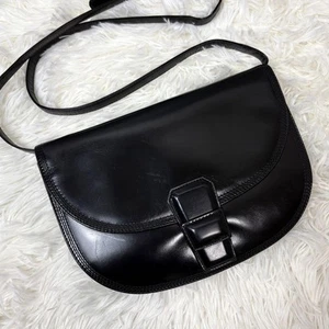 Loewe Women Exterior Shoulder Bag All Leather Black Cross Body Bag Vintage Limit - Picture 1 of 13