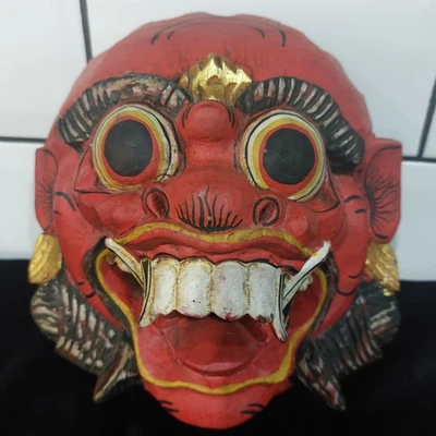Hand Crafted Wooden Indonesian -  Bali - Demon Mask  - Image 1 of 4