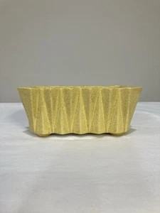 Fioriera ceramica UPCO vaso da fiori forma geometrica giallo maculato #276 MCM vintage - Foto 1 di 7