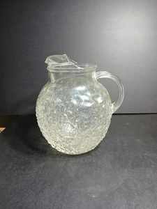Vintage Anchor Hocking Clear Glass Ball Pitcher - Lido Milano Pattern - Picture 1 of 5