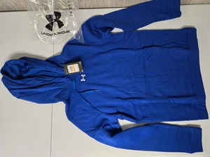 Sudadera con capucha para mujer Under Armour Hustle polar talla pequeña azul real/blanco - Imagen 1 de 10