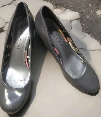 Steve Madden красоты серый замши с лакированной кожи носок 5 «/ 2» платформе каблуки США 7M - Изображение 1 из 4