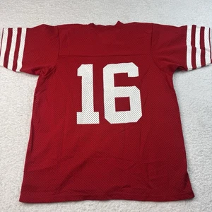Maglia vintage anni 80 maglia sabbia Joe Montana #16 49ers autentica taglia large/XL rossa - Foto 1 di 8