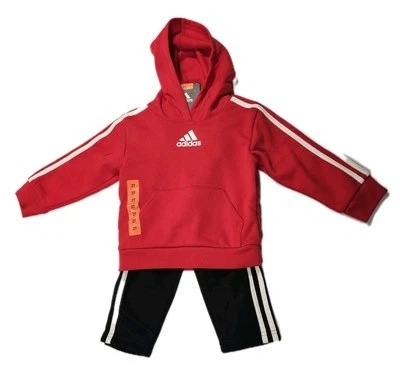Conjunto de chándal Adidas juvenil de 2 piezas talla 2T negro y rojo tricot conjunto de jogger nuevo con etiquetas Foto 1 de 3