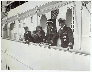 1930 Vintage Foto Dänemark Königsfamilie an Bord des Ozeandampfers "Fionia" Besuch Japan - Bild 1 von 2