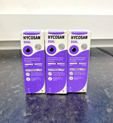 3x Hycosan Dual Eye Drops Lipid Deficient & Allergy Related Dry Eye