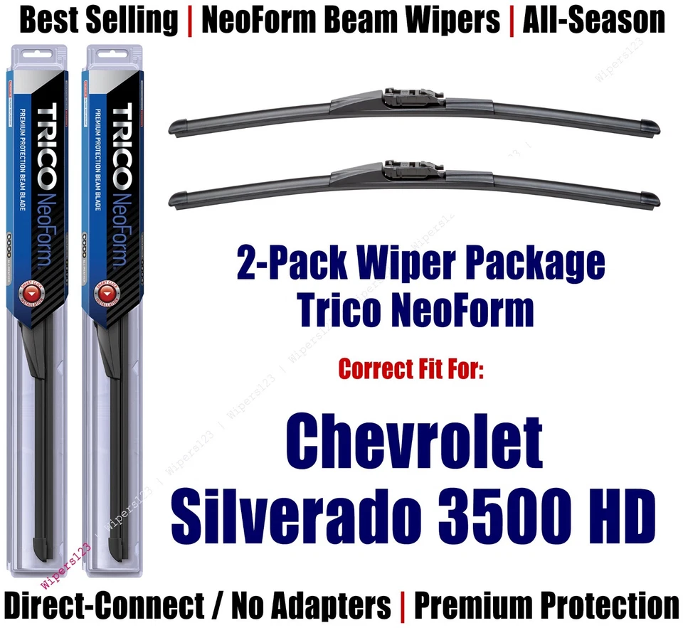 2-Pk Super-Premium NeoForm Wipers fit 2007+ Chevrolet Silverado 3500 HD 162213x2 - Image 1 of 1