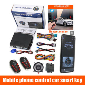 Universal 12V Car Keyless Entry Engine Start Alarm System Push Button Start/Stop