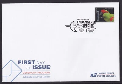 US 5799d Endangered Species Thick-Billed Parrot Ceremony Program FDC 2023 - Image 1 of 3