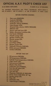 Lista de verificación North American Aviation B-25 Mitchell, reimpreso Segunda Guerra Mundial Aviation CKL-0104 - Imagen 1 de 6