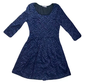 Abito blu navy nero floreale pizzo aderente e svasato junior medio capriccioso retrò - Foto 1 di 5