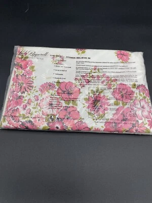 LADY PEPPERELL Fine Percale Twin Hoja Plana Rosa Floral Rosas Margarita Años 70 Nuevo de Lote Antiguo Foto 1 de 4