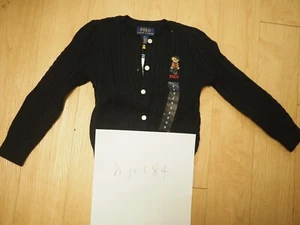 NWT Polo Ralph Lauren Polo bear Mini-cable cotton cardigan girl's size 3 - Picture 1 of 2