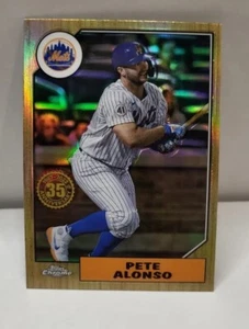 2022 Topps Chrome Pete Alonso 1987 35th Anniversary refractor card Mets 87BC-10 - Picture 1 of 6