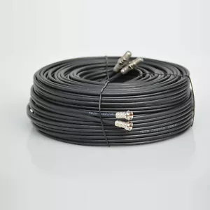 1m Black Twin Satellite Shotgun Extension Coax Cable For Sky + HD Freesat - Picture 1 of 4