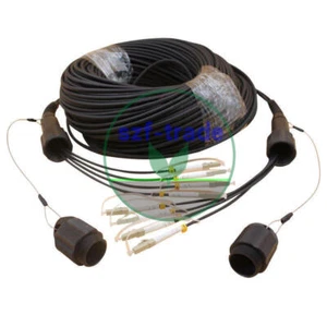 50M Outdoor LC MM Fiber Optic Patch Cord Waterproof 4 cores Armored TPU Cable - Afbeelding 1 van 1