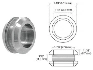 CRL FP214BS Brushed Stainless Laguna Series Thru-Glass Pull - Picture 1 of 5