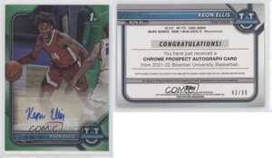 2021-22 Bowman University Chrome Prospect Green Refractor /99 Keon Ellis Auto