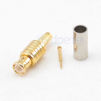 MCX male plug straight Connector RF antenna Coaxial crimp for RG174 RG316 Cable  - Image 1 of 4