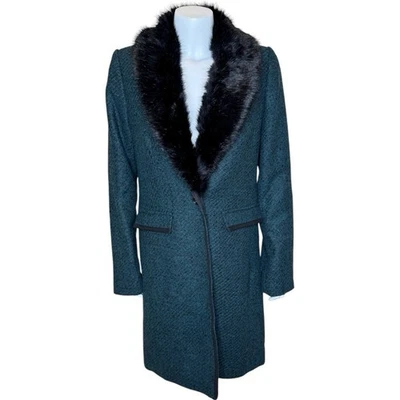 Banana Republic Nova Fides Italian Wool Coat S Tall Trench Overcoat Green NWT - Image 1 of 4